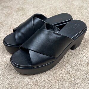 Nordstrom Heels Womens 9.5 Black Chunky Platform Y2K Inspired Block Heel NEW